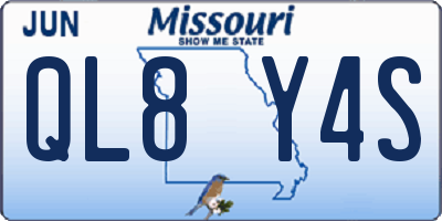 MO license plate QL8Y4S