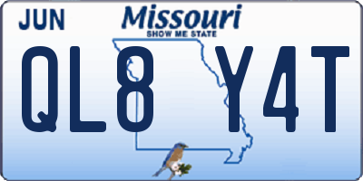 MO license plate QL8Y4T