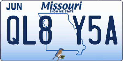 MO license plate QL8Y5A