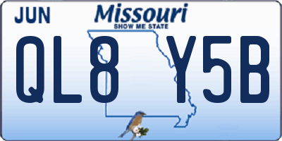 MO license plate QL8Y5B