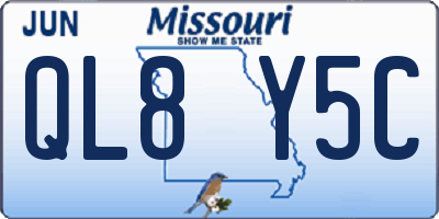 MO license plate QL8Y5C