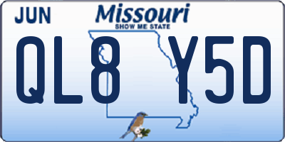 MO license plate QL8Y5D