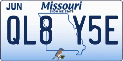 MO license plate QL8Y5E