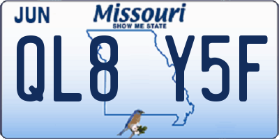 MO license plate QL8Y5F