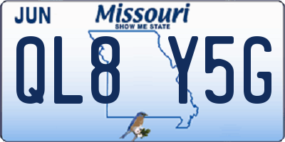 MO license plate QL8Y5G