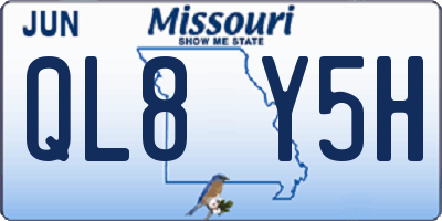 MO license plate QL8Y5H