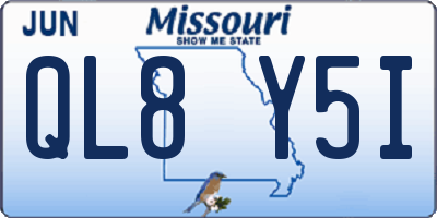 MO license plate QL8Y5I