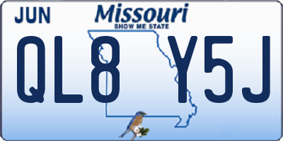 MO license plate QL8Y5J