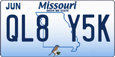 MO license plate QL8Y5K