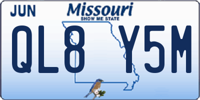 MO license plate QL8Y5M