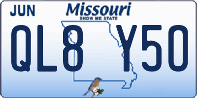 MO license plate QL8Y5O