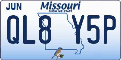 MO license plate QL8Y5P