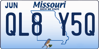 MO license plate QL8Y5Q