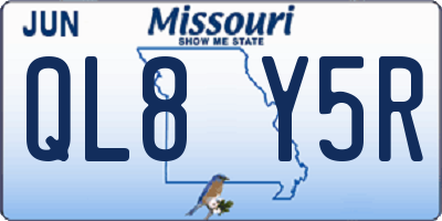 MO license plate QL8Y5R