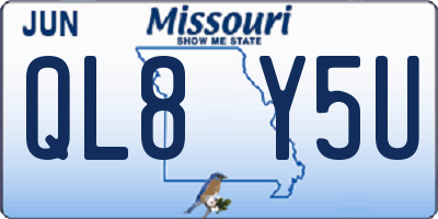 MO license plate QL8Y5U