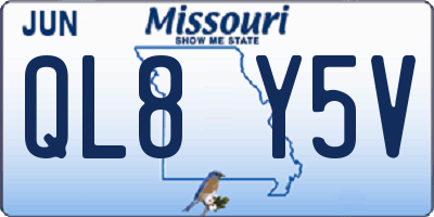 MO license plate QL8Y5V