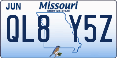 MO license plate QL8Y5Z