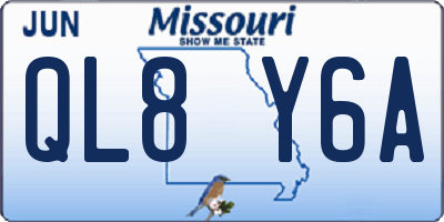 MO license plate QL8Y6A