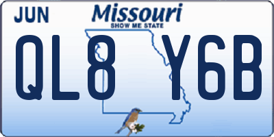 MO license plate QL8Y6B