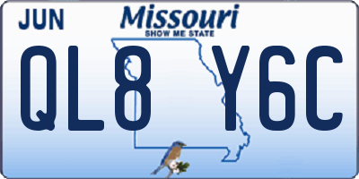 MO license plate QL8Y6C