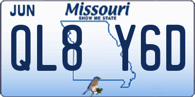MO license plate QL8Y6D