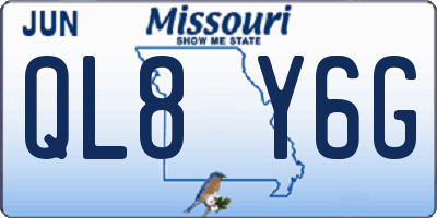 MO license plate QL8Y6G