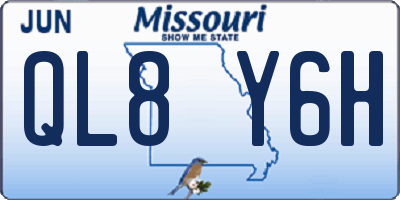 MO license plate QL8Y6H