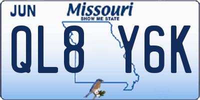 MO license plate QL8Y6K