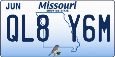 MO license plate QL8Y6M
