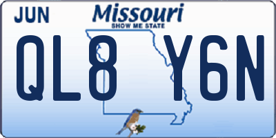 MO license plate QL8Y6N