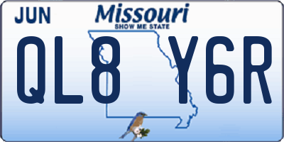 MO license plate QL8Y6R