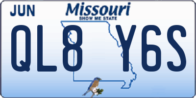 MO license plate QL8Y6S