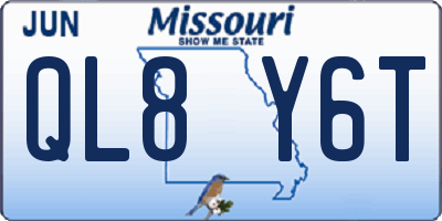 MO license plate QL8Y6T
