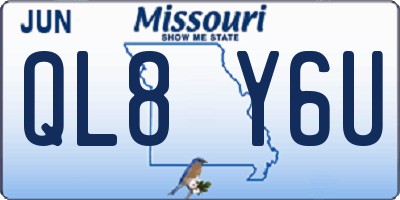 MO license plate QL8Y6U