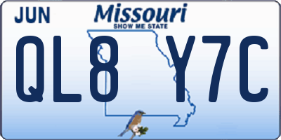 MO license plate QL8Y7C