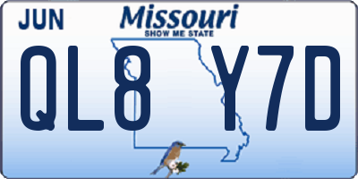 MO license plate QL8Y7D