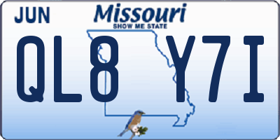 MO license plate QL8Y7I