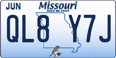 MO license plate QL8Y7J