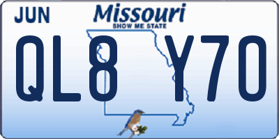 MO license plate QL8Y7O