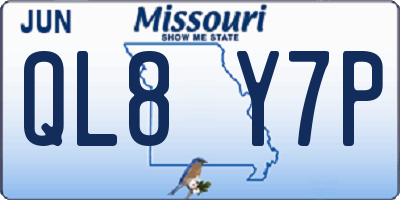 MO license plate QL8Y7P