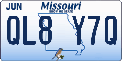 MO license plate QL8Y7Q