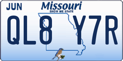 MO license plate QL8Y7R