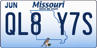 MO license plate QL8Y7S