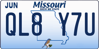 MO license plate QL8Y7U