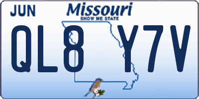 MO license plate QL8Y7V
