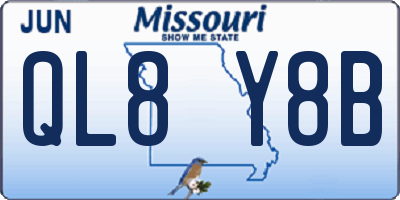 MO license plate QL8Y8B