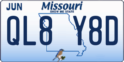 MO license plate QL8Y8D