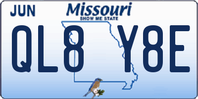 MO license plate QL8Y8E