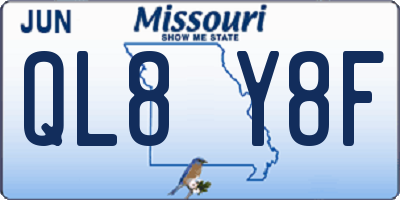 MO license plate QL8Y8F