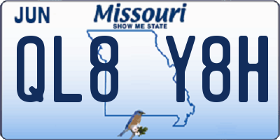 MO license plate QL8Y8H